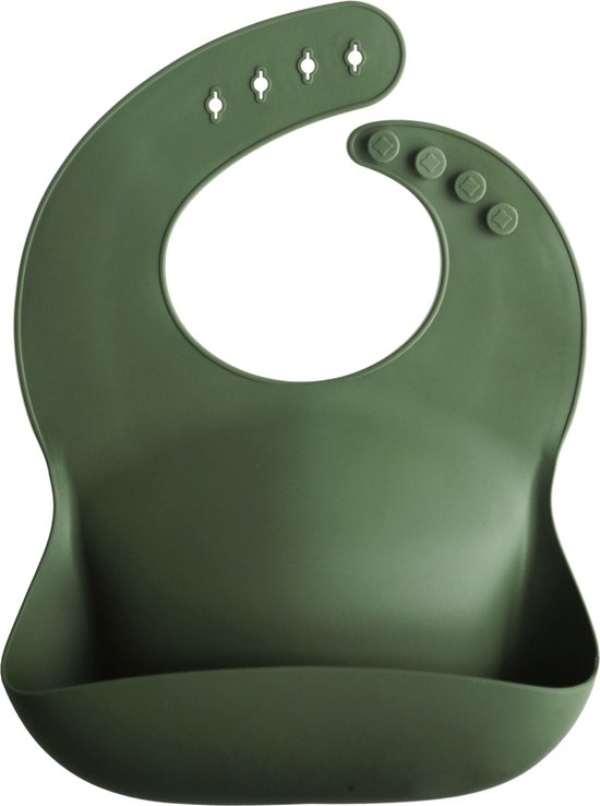 Mushie siliconen slab | forest green | met opvangbakje | bibs van Mushie