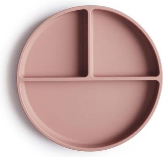 Mushie Siliconen vakjes bord - Kleur Blush - Kinderservies van Mushie
