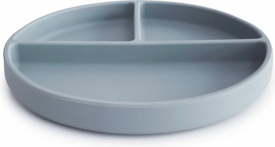 Mushie - Siliconen Vakjesbord met Zuignap - Borden & kommen - Powder Blue van Mushie