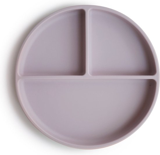 Mushie - Siliconen Vakjesbord met Zuignap - Borden & kommen - Soft Lilac van Mushie