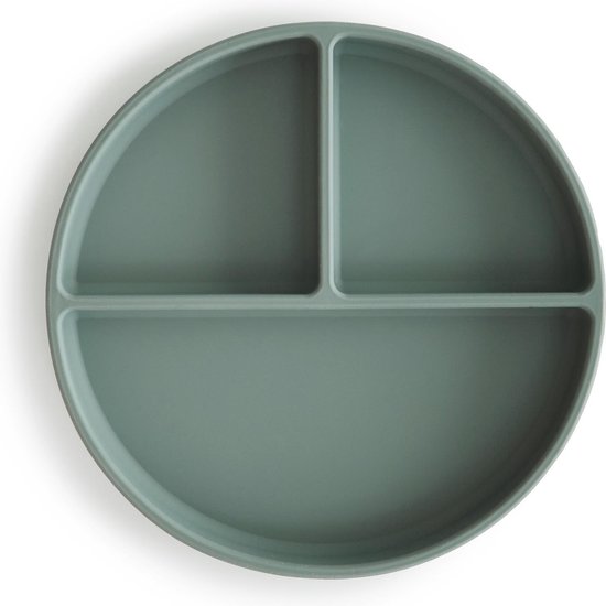 Mushie siliconen verdeelbord met zuignap|Cambridge blue|bpa free|Kinderservies | van Mushie