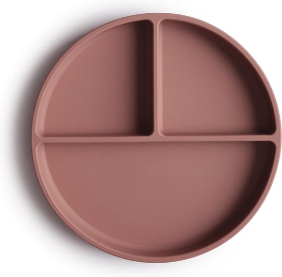 Mushie siliconen verdeelbord met zuignap|Cloudy mauve|bpa free|Kinderservies | van Mushie