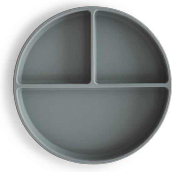 Mushie siliconen verdeelbord met zuignap|Stone|bpa free|Kinderservies | van Mushie