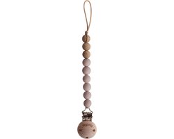 Mushie Speenkoord EVA - Blush / Hout (look) - 100% siliconen kralen van Mushie
