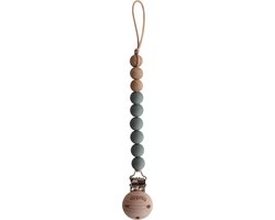 Mushie Speenkoord EVA - Dried Thyme / Hout (look) - 100% siliconen kralen van Mushie