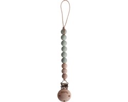 Mushie Speenkoord EVA - Sage / Hout (look) - 100% siliconen kralen van Mushie