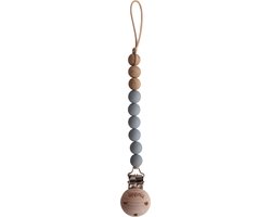 Mushie Speenkoord EVA - Stone / Hout (look) - 100% siliconen kralen van Mushie