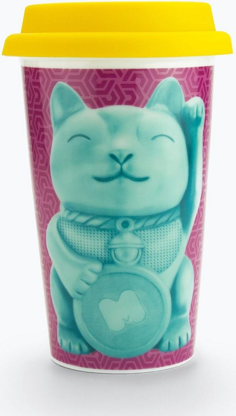 Mustard To Go Drinkbeker - Dubbelwandig - 350 ml - Lucky Cat van Mustard