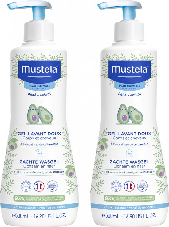 Mustela Avocado Gentle Cleansing Gel Set van 2 x 500 ml van Must