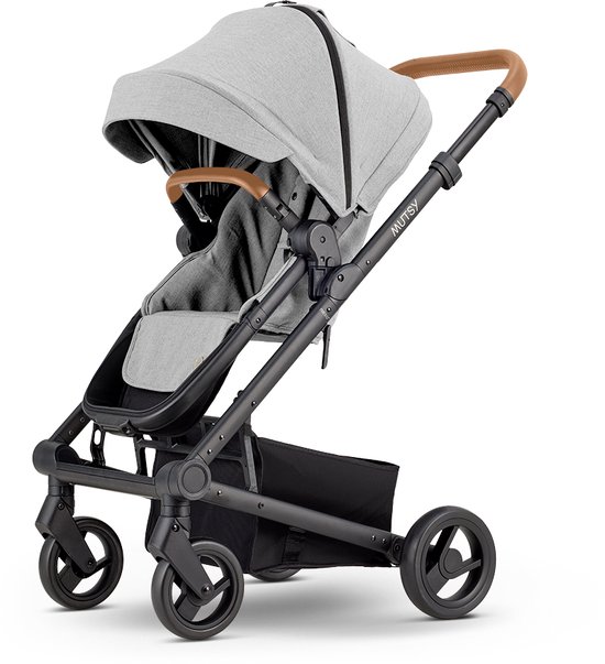 Mutsy Nexo Plus 3 in 1 Kinderwagen - REISWIEG en ZITJE INBEGREPEN - Lichtgewicht Frame - Concrete van Mutsy