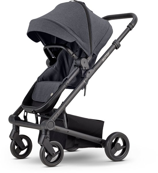 Mutsy Nexo Plus 3 in 1 Kinderwagen - REISWIEG en ZITJE INBEGREPEN - Lichtgewicht Frame - North Black van Mutsy