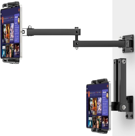 Muurbevestiging, Metalen Lange Arm iPad Muursteun voor Zaken en Thuis, Tablet Muurbeugel Houder Compatibel 4,7"- 13.5" iPad Tablets Mobiele Telefoon