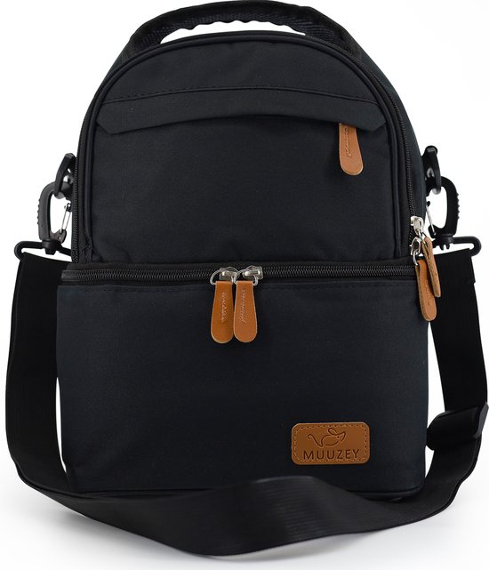 Muuzey Kolftas Zwart - Koeltas kolf - Koeltas moedermelk - Borstvoeding - Koeltas - bewaartas babyvoeding - Kolftas - Schoudertas en rugtas van Muuzey