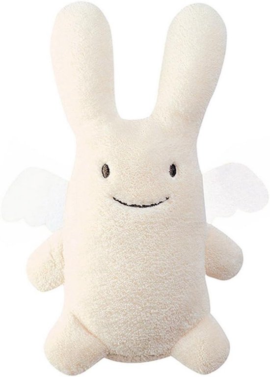 Muziek Knuffeldier Engelkonijn - 24 cm Hoog - Ideaal Geboortegeschenk - Machinewasbaar - Kleur Ivoor