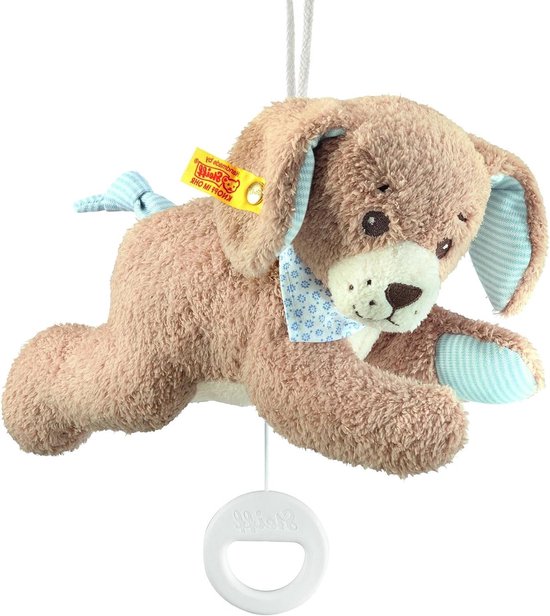 Muziekdoos Hond Knuffel - Knuffeldier Muziekdoosje - Baby Kalmeren - Verwijderbare Muziekdoos - 22 cm - Multicolor