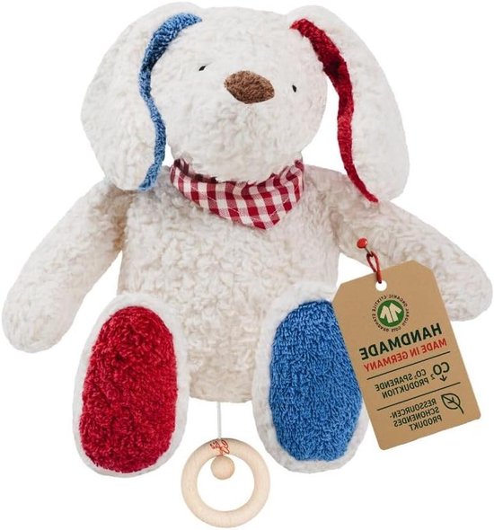 Muziekdoos Hond - Knuffel Melodie - Baby Kalmeren - Biologisch Katoen - 34 cm - Niet gespecificeerd van Merkloos