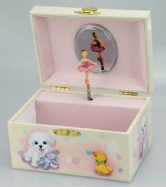 Muziekdoos hondjes - melodie: a little night music van Trousselier