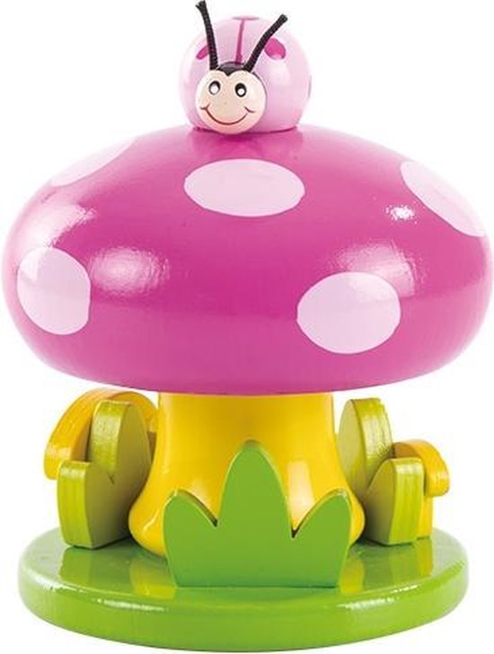 Muziekdoosje houten Paddenstoel met lieveheersbeestje van Little Dutch