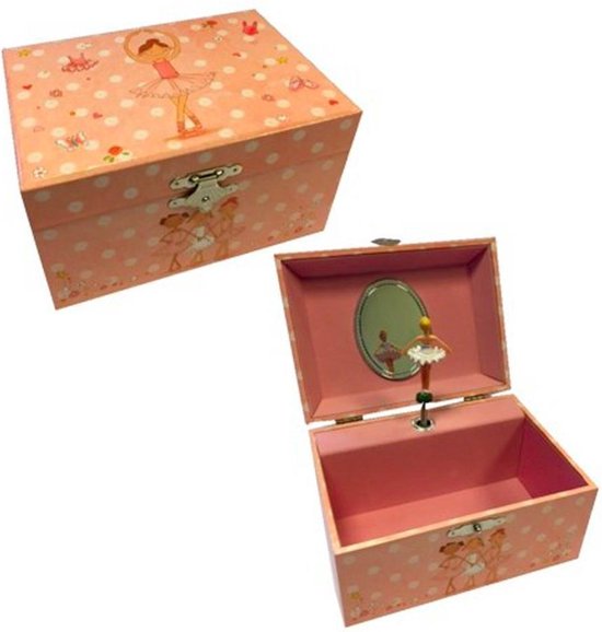 Muziekdoosje Stippen - Sieradendoos Roze voor Kinderen - Simply for Kids - Sieradendoosje met Dansende Ballerina van Simply for kids