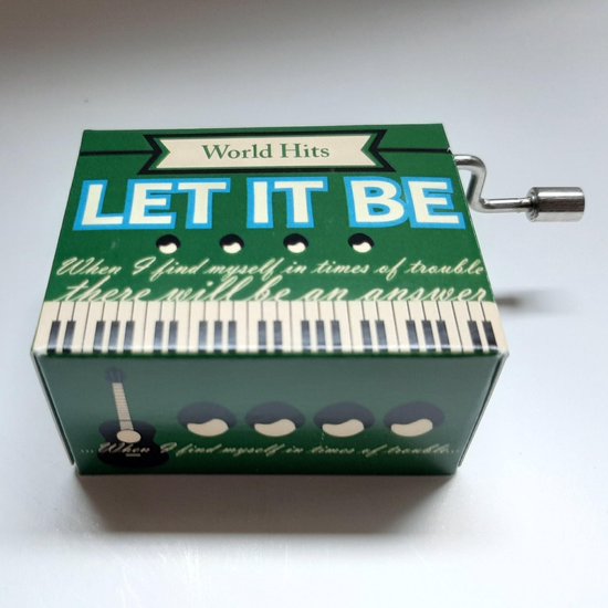 Muziekdoosje wereldhits Let it be van de Beatles in groen van Musicboxworld