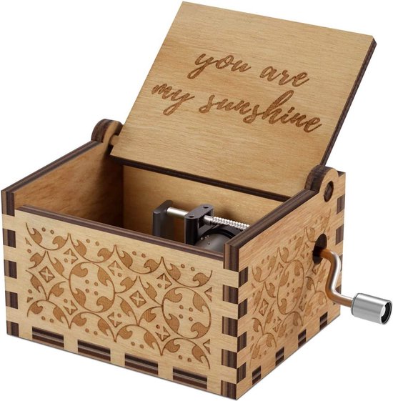 Muziekdoosje 'You are my Sunshine' - Gratis Graveren - Personaliseren - Baby - Moederdag Cadeau - Kraamcadeau - Baby Shower - Houten Muziek Doosje van Mavaro
