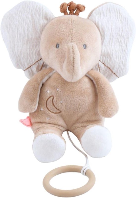 Muziekknuffel Bali - Zachte knuffel - Baby kalmeren - Biologisch katoen - 20 cm - Beige
