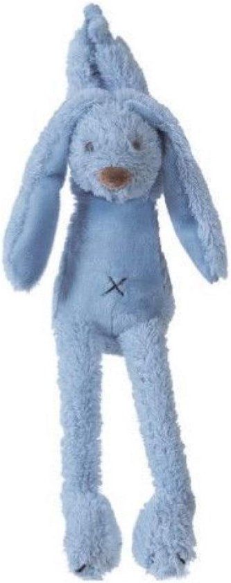 Muziekknuffel Konijn - Zachte knuffel - Baby entertainment - Speelt melodie - 34 cm - Donkerblauw