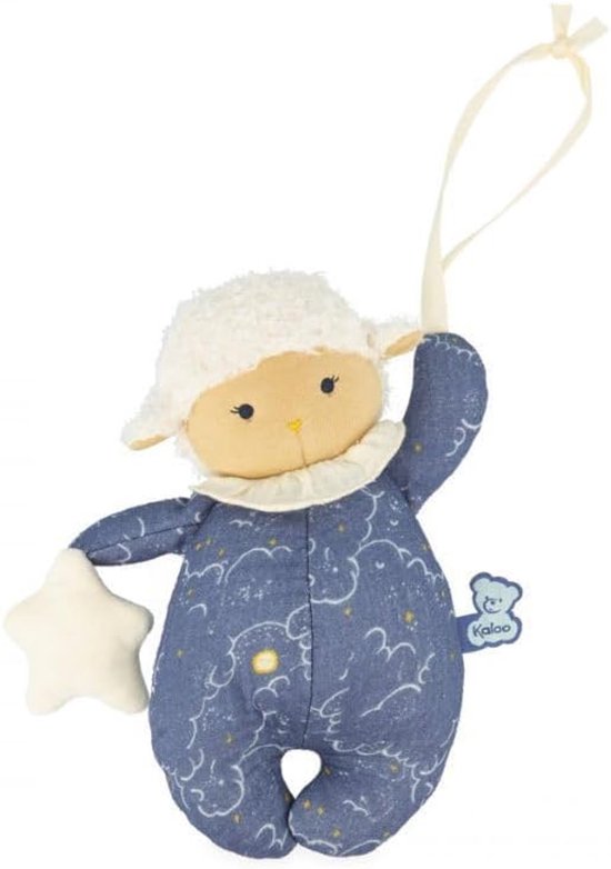 Muziekknuffel Schaap - Slaapknuffel Baby - Rustig Inslapen - Speelt La Le Lu - 20 cm - Blauw