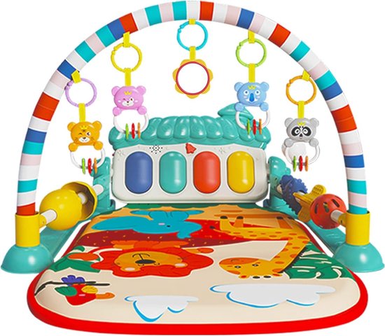 Muzikaal Activiteitencentrum Baby Piano Gym Mat Buiktijd Gewatteerde Mat voor Pasgeboren Peuter Baby's - Paddestoel Groen van ORRDFLGY