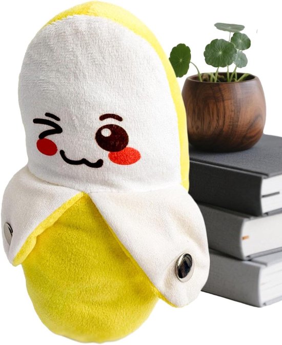 Muzikale Banaan Knuffel - Interactieve Pluche Sensorisch Speelgoed - Baby Kalmeren - Aanraakgevoelige Pianotonen - 21 cm - Geel