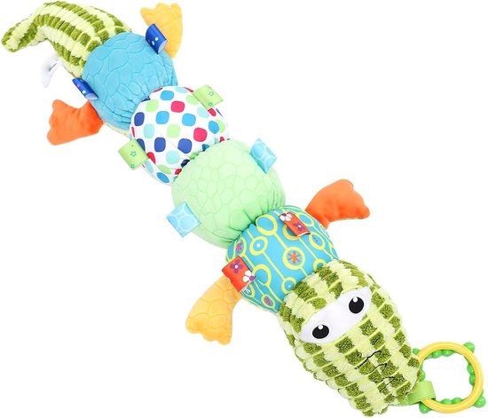 Muzikale Dierenknuffel - Zintuiglijk Speelgoed Baby - Baby Kalmeren - Kreukelgeluid Muziekfunctie - 197 g - Meerkleurig