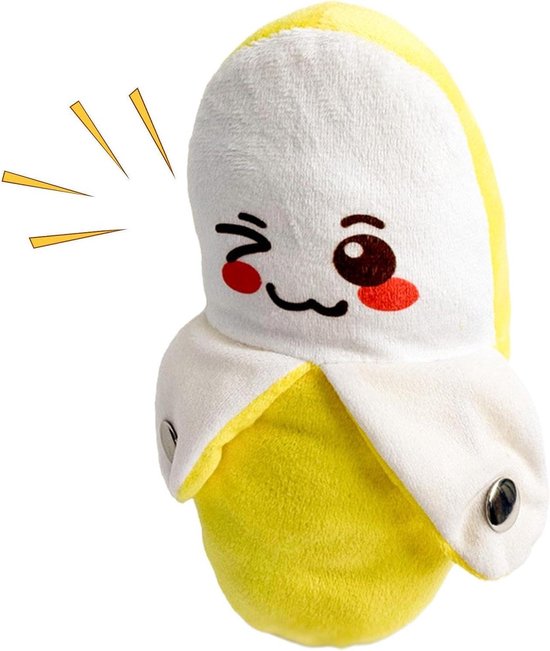 Muzikale Knuffel Banaan - Interactief Speelgoed - Baby Kalmeren - Aanraakgevoelig Muziekspel - 21 cm - Geel