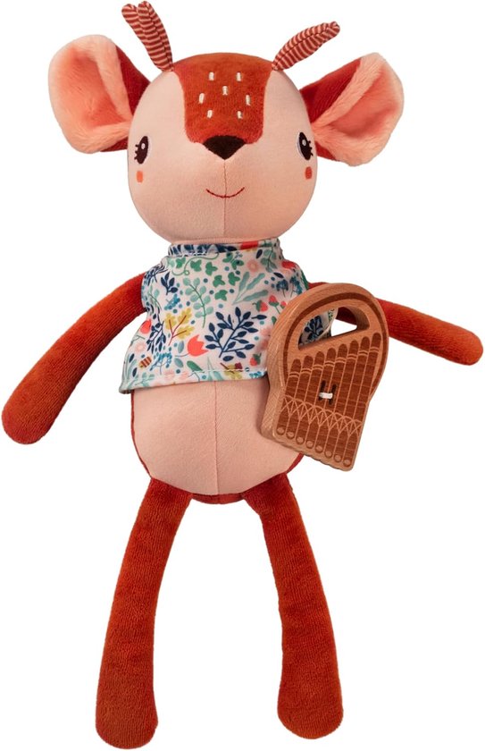 Muzikale Knuffel - Zacht Dier - Baby Kalmeren - Biologisch Materiaal - 32 cm - Roze