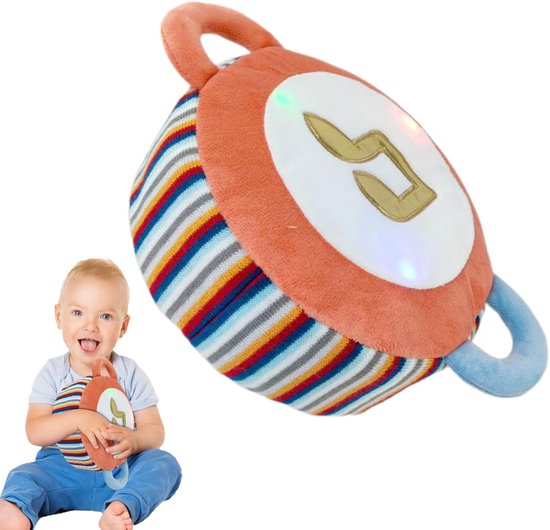 Muzikale Knuffel - Zintuiglijk Speelgoed - Baby Kalmeren - 16 Liedjes Met Licht - 35x22x12cm - Grote Trommel
