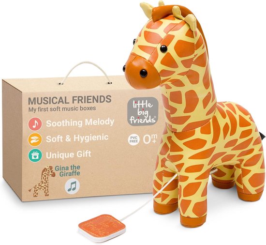 Muzikale Vriend - Knuffel Speelgoed - Baby Entertainment - Trekkoord Melodie - 21x8x25 cm - Giraf van Merkloos