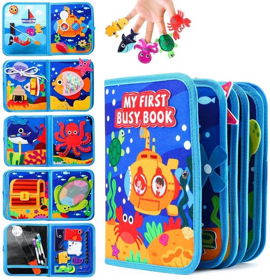 My First Busy Board Book – Educatief Activiteitenboek voor Kinderen | Motoriek, Cognitieve Ontwikkeling & Reisspeelgoed - Lucca &Zo van Lucca &Zo