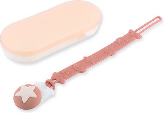 Mybabysupplies - Speenkoorden - Siliconen speenkoord- Speenkoordclip - Speenkoord opbergdoos - Fopspeenkoord- Speenhouder - BPA vrij - PVC vrij- Phthalate vrij - Pacifier cord - Kraamcadeau - Baybshower - Babyshower cadeau - Roze - Baby - Baby meisje van MY