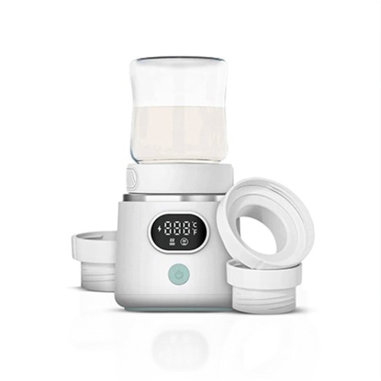 MyBambi® Baby Flessenwarmer - BabyCare - Flessenwarmer Onderweg - Draagbaar - Oplaadbaar - Draadloos - 4 Temperatuurstanden - 3 Adapters - Geschikt voor Dr Brown, Philips Avent, Difrax, Etos en meer! van Merkloos