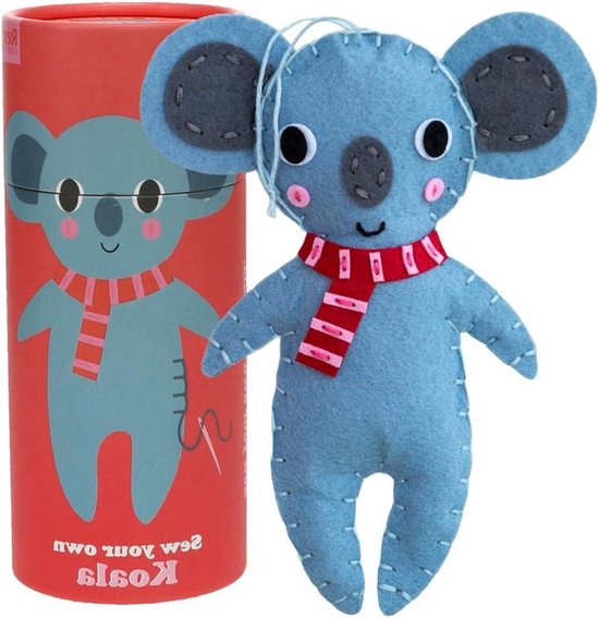 Naai je eigen - Knutselpakket Vilt - Creatief Knutselen - Inclusief Alle Materialen - 19 cm Lengte - Koala Grijs