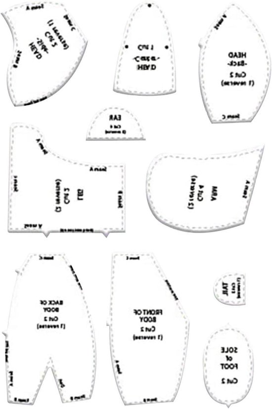 Naaipatronen beer - Sjabloon liniaalset - Herinneringen creëren - 10 verschillende vormen - Tot 15 inch - Transparant