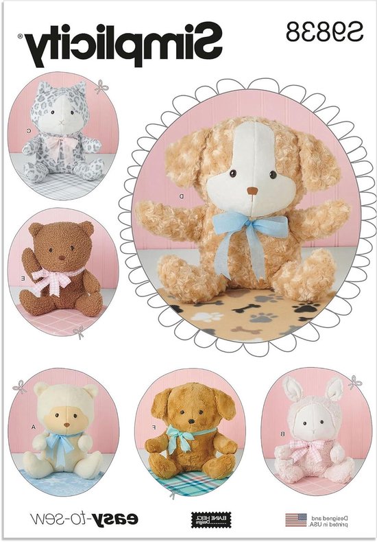 Naaipatroon Knuffels - Patronen Sjablonen - Zelf Knuffels Maken - Inclusief Deken Patroon - 36 cm - Meerkleurig van Merkloos