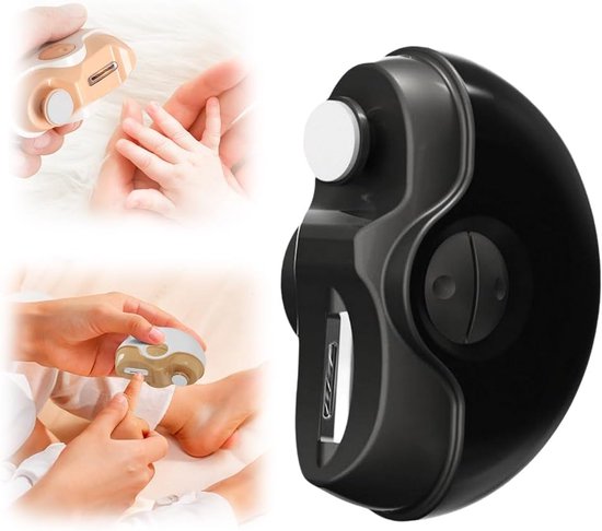 Nagelknipper - Elektrische nagelvijl - Elektrische nagelknipper - 3-in-1 elektrische nagelknipper met automatische polijstfunctie - Nieuwe automatische nagelknipper voor vingers en tenen - Elektrische nageltrimmer met 2 instelbare snelheden(zwart) van Merkloos