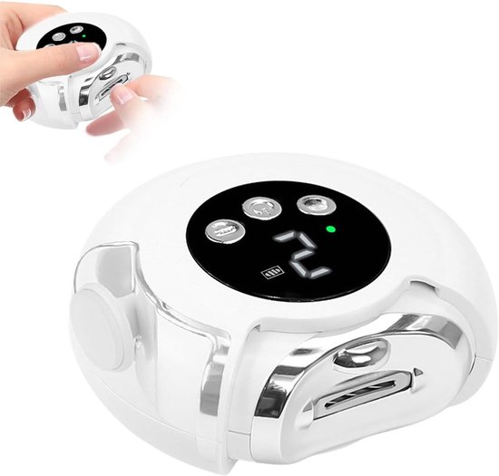 nagelvijl electrisch-nagelvijl electrisch baby-nagel vijl electrisch-2-in-1elektrische polijstnagelknipper-LED-licht en digitaal display - 3 snelheden - Oplaadbare nagelknipper - geschikt voor senioren en volwassenen van Merkloos