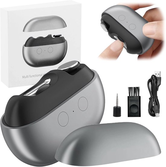 nagelvijl electrisch-nagelvijl electrisch baby-nagelvijl electrisch draadloos-3-in-1 knippen, slijpen, automatische opslag en nagelkrullen-2 snelheden met LED-licht-Elektrische nagelknipper van Merkloos