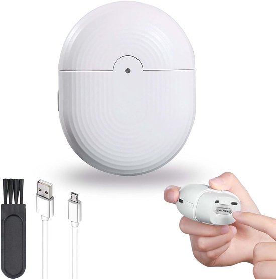 nagelvijl electrisch-nagelvijl-nagelvijl electrisch baby-Elektrische nagelknipper met opbergruimte voor nagelkrullen-Automatische witte nagelknipper met LED-licht van Merkloos
