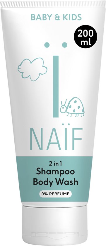 Naïf - 2 in 1 Shampoo & Body Wash - Baby's & Kinderen - 0% parfum - Geen SLES, microplastics of siliconen - 200ml van Naïf