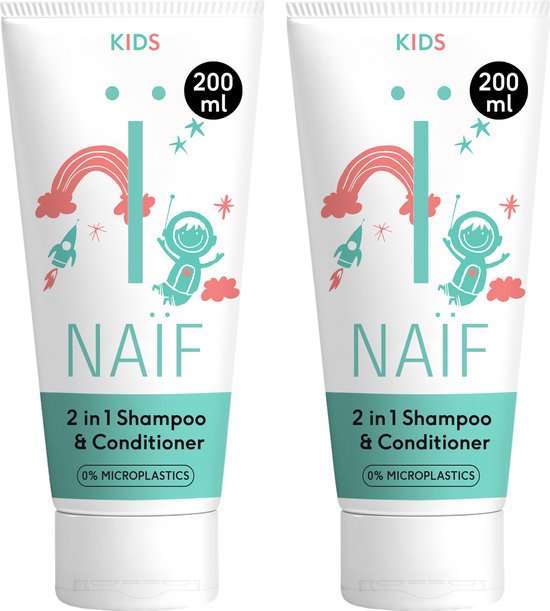 Naïf - 2-in-1 Shampoo & Conditioner Voordeelset - Kinderen - met Natuurlijke Ingrediënten - 2x200ml van Merkloos
