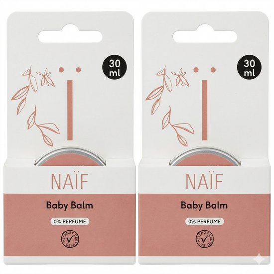 Naïf Baby Balm Voordeelset - Baby & Kind - 0% Parfum - Extra Vette Balsem - Gezicht en Lichaam - 2x30ml van Merkloos