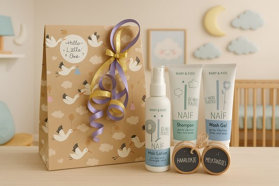 Naif Baby Cadeauset Haarverzorging & Bewaardoosjes – Luxe Verzorgingsset | Wellness Giftbox | Verwen Cadeaupakket voor Baby's van Naïf