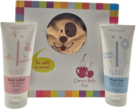 Naif Baby Cadeauset Washgel - Bodylotion & Warmteknuffel – Luxe Cadeauset | Giftbox | Perfect Geschenk voor Baby's van Naïf